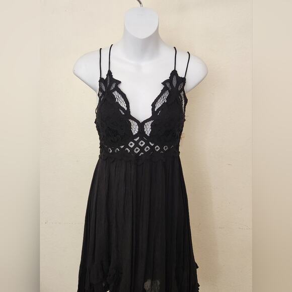 FREE PEOPLE BLACK ADELLA SLIP MINI DRESS Size S - Picture 5 of 9